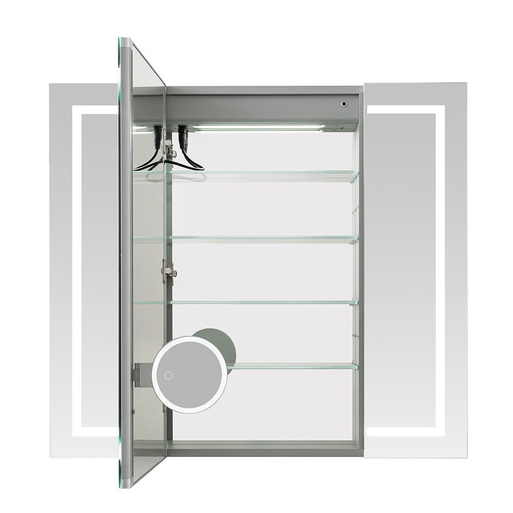 Aquadom Royale Plus 40x30 Inch LED Lighted Bathroom Medicine Cabinet - Modern Mirror Storage with Adjustable Shelves for Bathroom, Bedroom & Vanity Organization