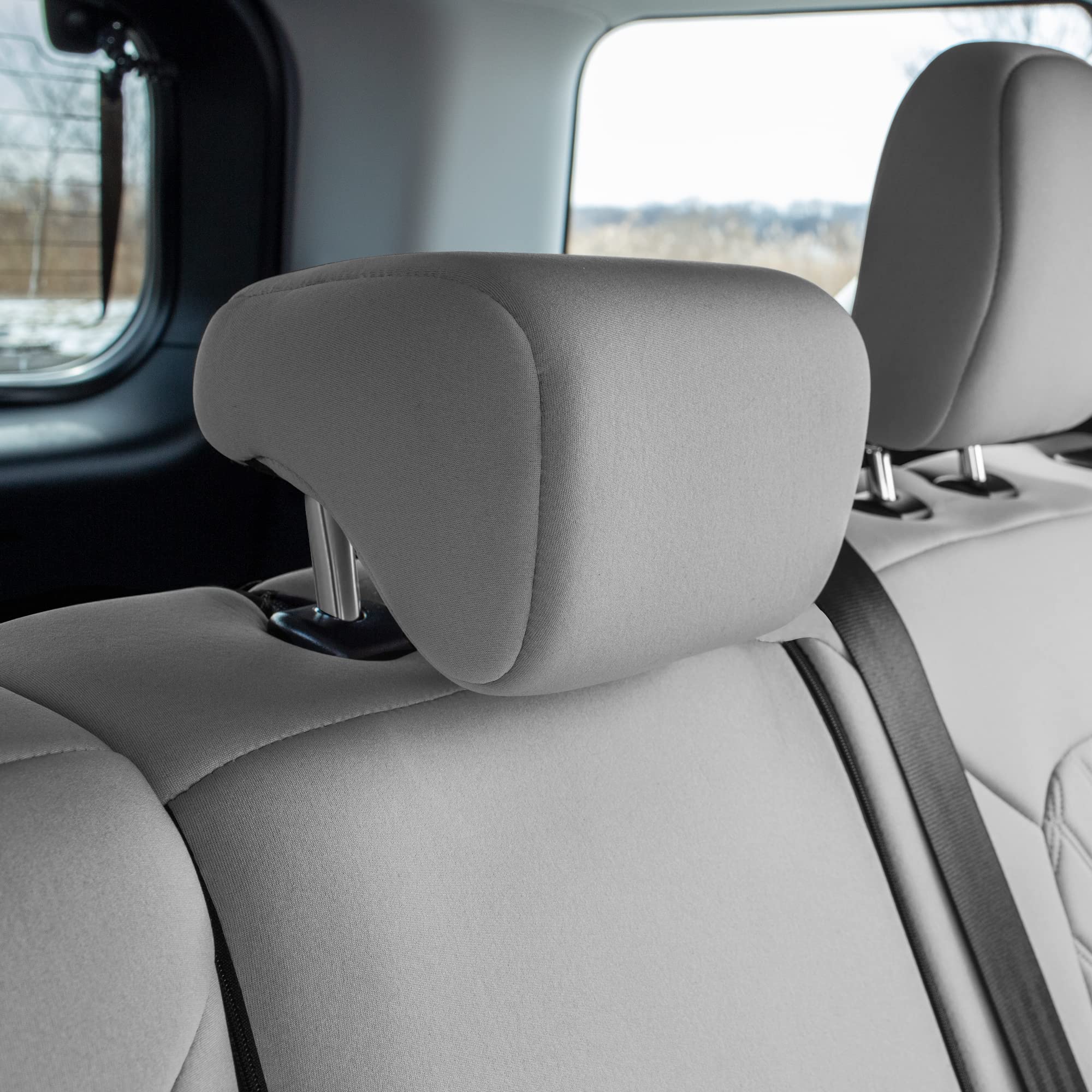FH Group Custom Fit Neoprene Seat Covers for 2021-2024 Ford Bronco Sport - Water Resistant Neosupreme Full Set in Solid Gray | Perfect for Off-Roading, Camping & Daily Protection