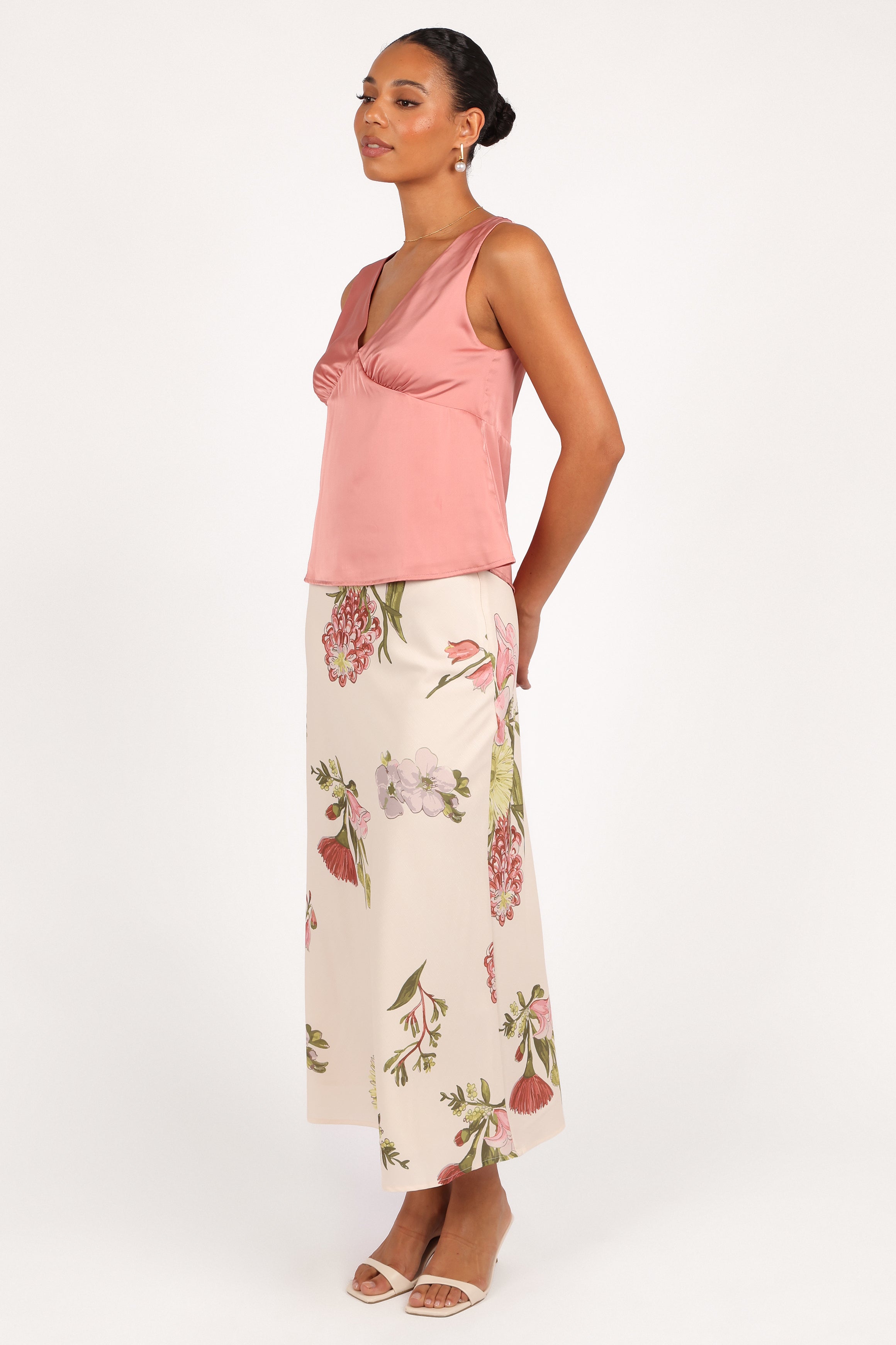 Evie Maxi Skirt with Native Floral Print - Women's Boho Long Skirt for Summer, Beach, and Casual Wear