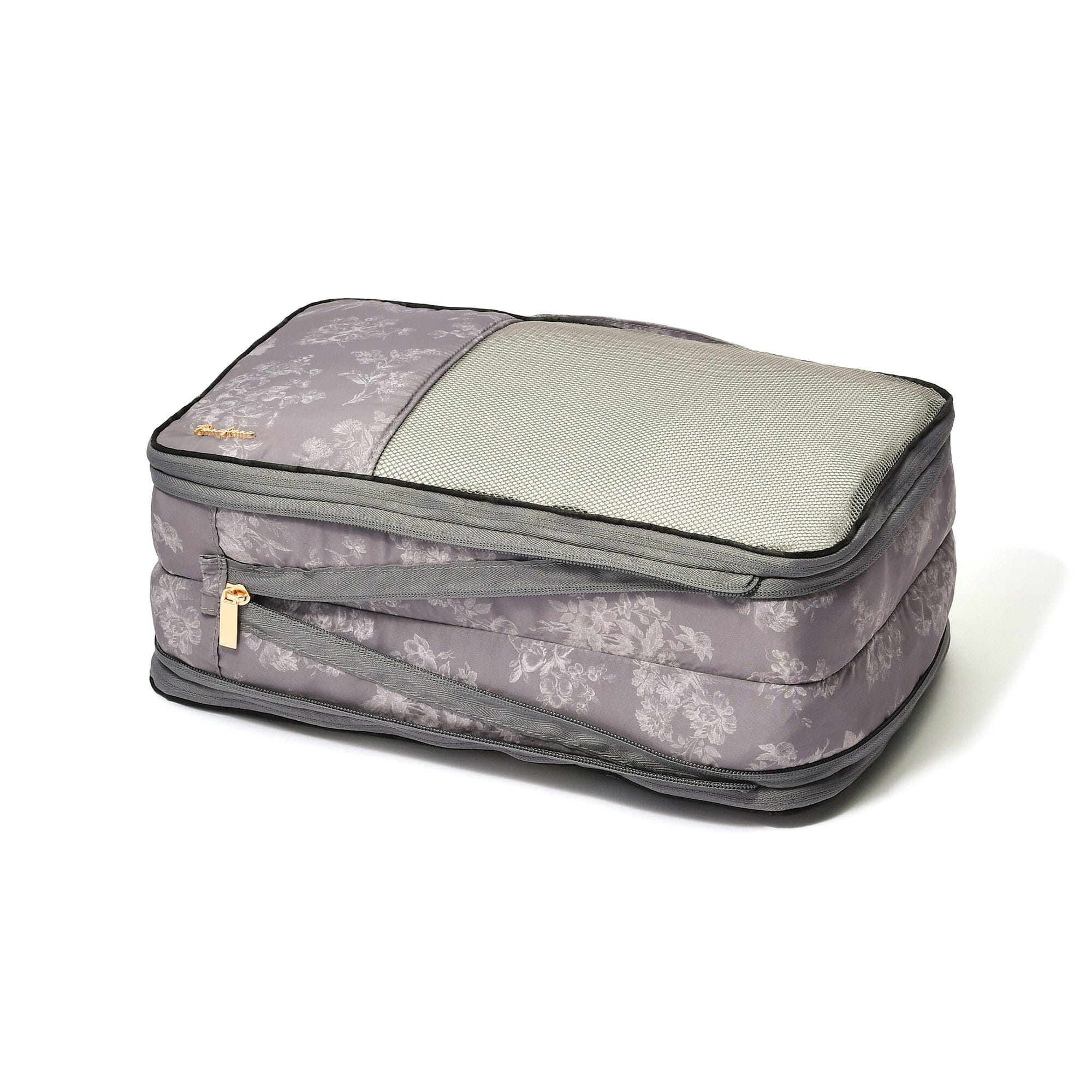 Classic Flower Compression Organizer - Small Dark Grey Storage Box for Jewelry, Makeup & Accessories | Perfect for Travel, Home & Office Organization