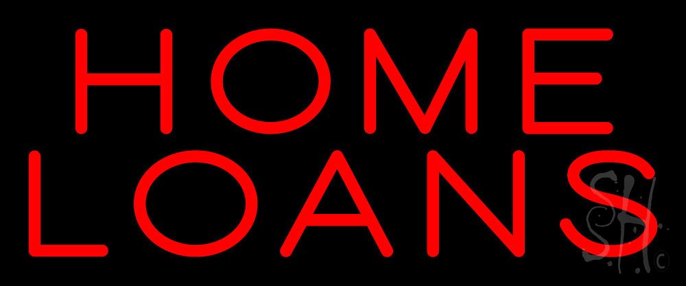 Red Home Loans LED Neon Sign 10x24 Inches - Black Square Cut Acrylic Backing with Dimmer - Bright Premium Indoor LED Neon Light for Military & Defense Force - Perfect for Home Bar, Man Cave, or Office Decor