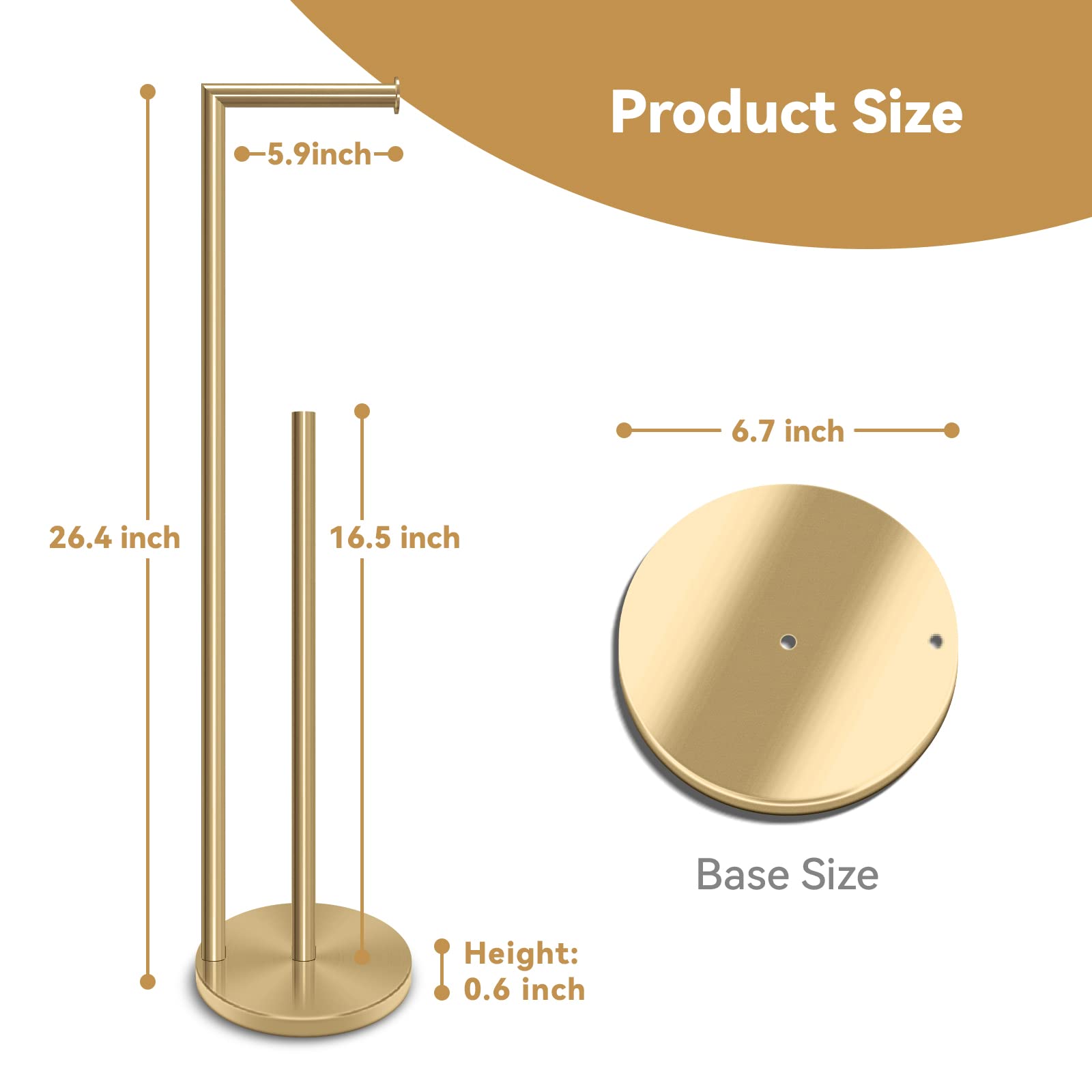 Premium RRM Free Standing Toilet Paper Holder - 26.4