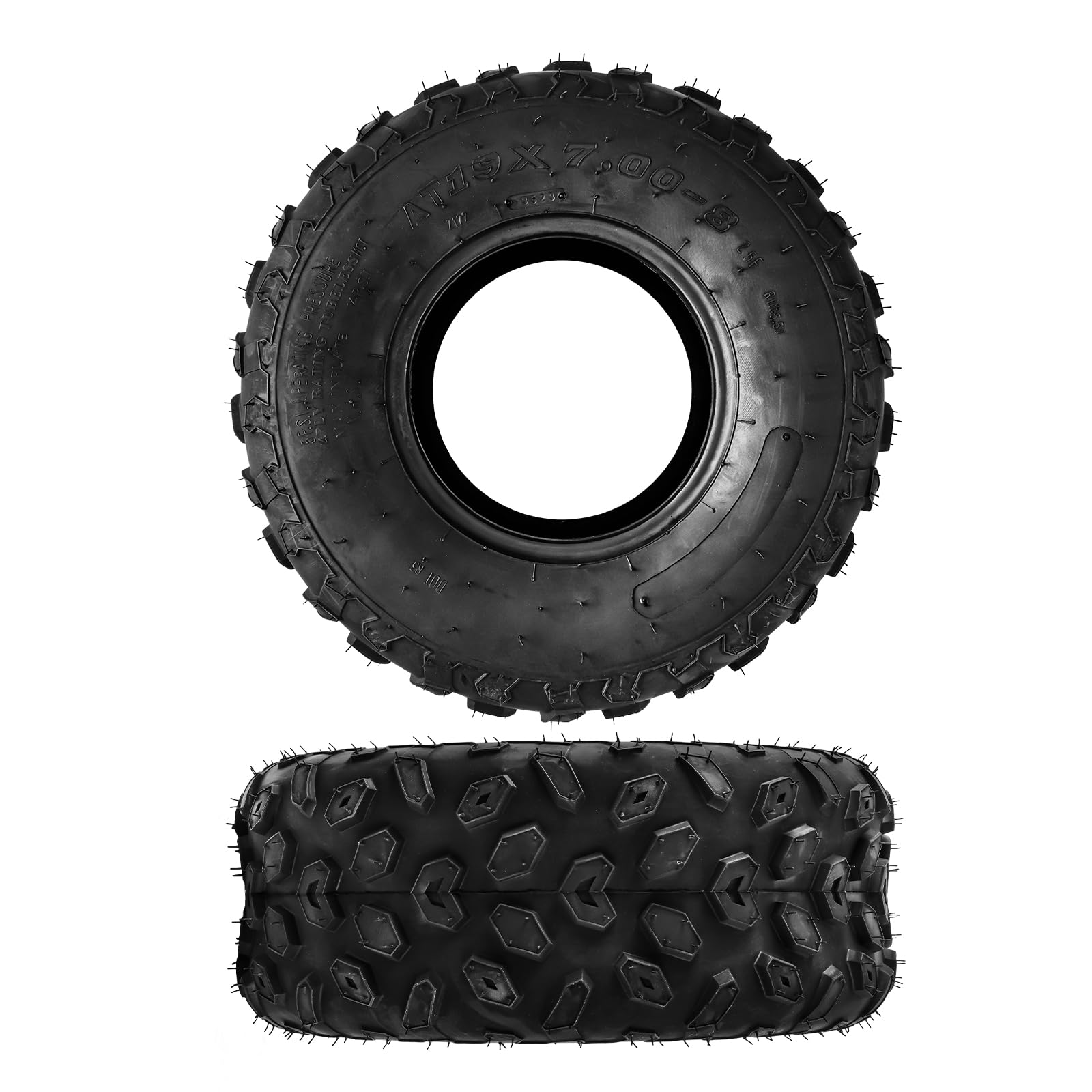KYX 19x7-8 ATV/UTV Tires - Set of 2 Tubeless 4-Ply Tires for Go Kart, Racing, Four Wheeler, Quad & Mini Bike | All-Terrain Performance for Street, Mud, Sand & Off-Road Trails | Perfect for Adventure Riding & Off-Road Racing