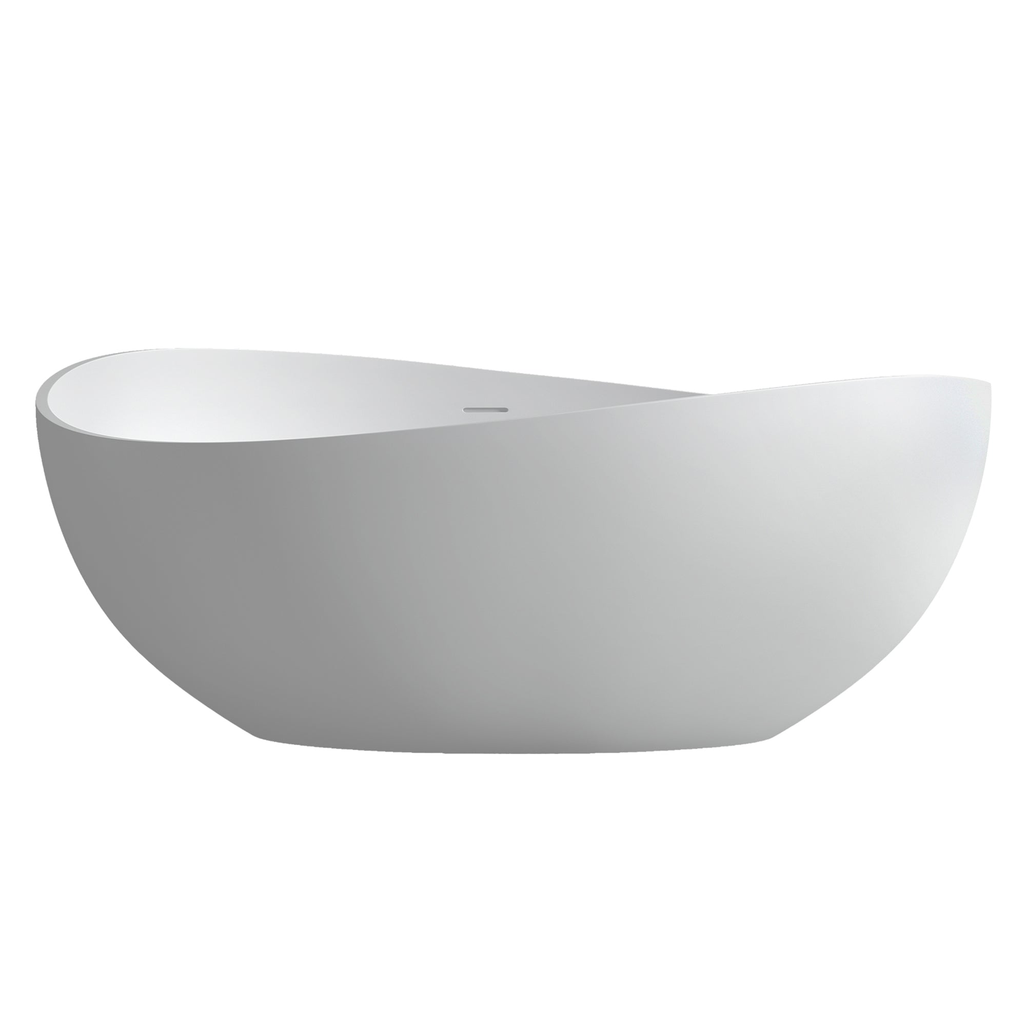Vespa 63 x 39 Inch Matte White Solid Surface Soaking Bathtub with Integrated Overflow & Drain - Perfect for Modern Bathrooms, Spa-Like Relaxation at Home