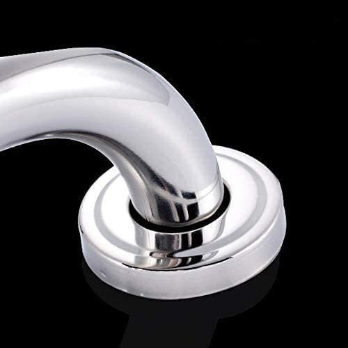 Stainless Steel Safety Grab Bar - Wall Mounted Bathroom Handrail for Elderly, Disabled & Pregnant - Non-Slip Toilet Support Bar with Perforated Design (38cm) - Ideal for Shower, Bathtub & Bathroom Safety