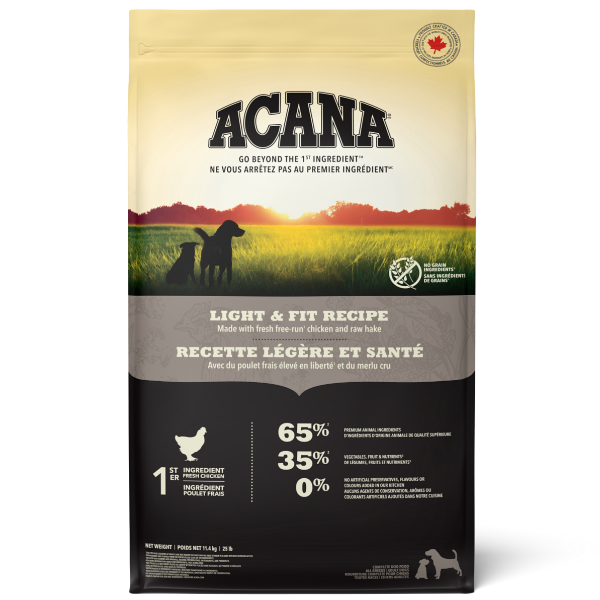 ACANA Light & Fit Recipe Dry Dog Food - High Protein, Grain-Free for Healthy Weight & Digestion - Perfect for Adult Dogs with Sensitive Stomachs