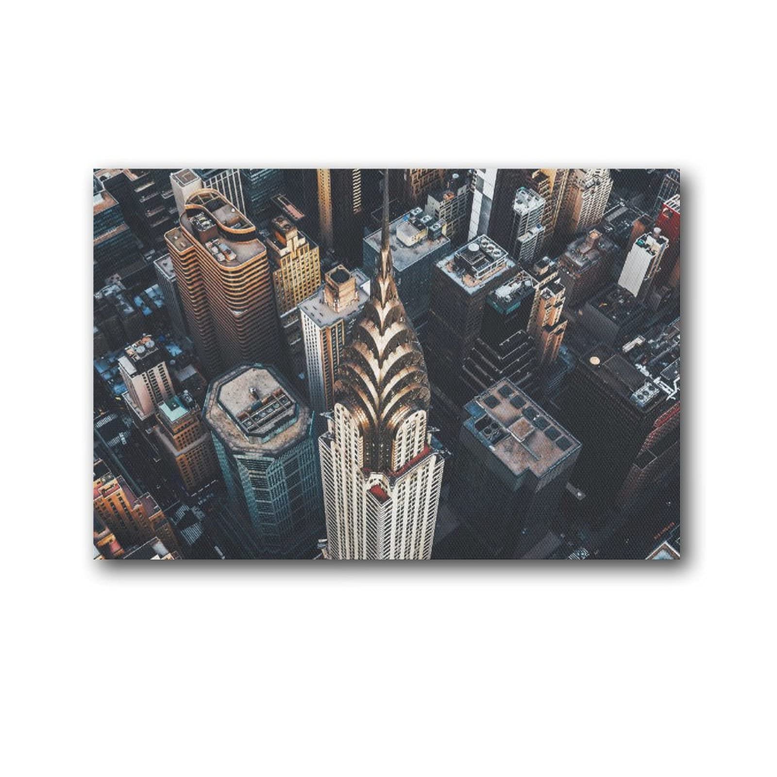 Chrysler Building Architecture Poster - Wall Art Canvas Print for Living Room & Bedroom Decor - 08x12inch (20x30cm) - Perfect Gift for Art Lovers & Home Decoration