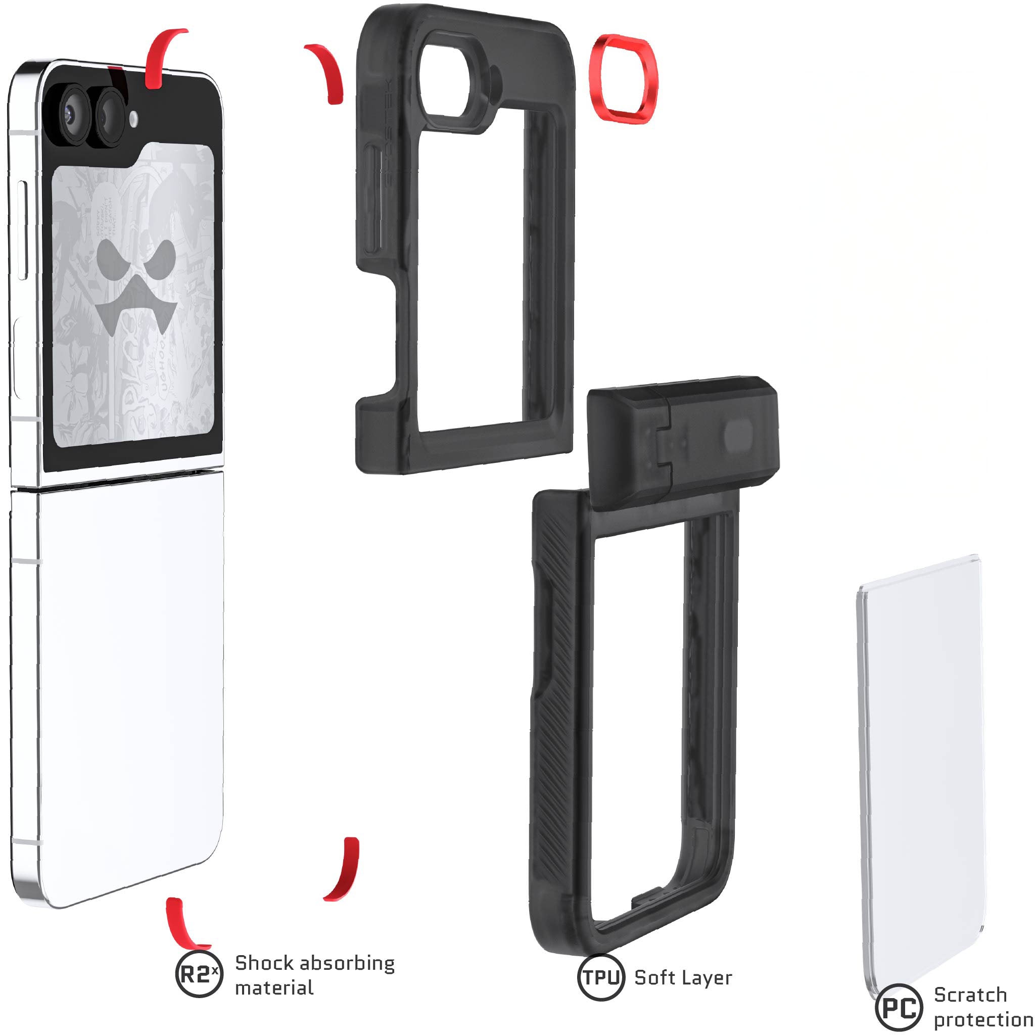 Samsung Galaxy Z Flip 6 Clear Shockproof Protective Case - Slim Fit, Anti-Scratch, Military-Grade Drop Protection - Perfect for Everyday Use, Travel & Outdoor Activities