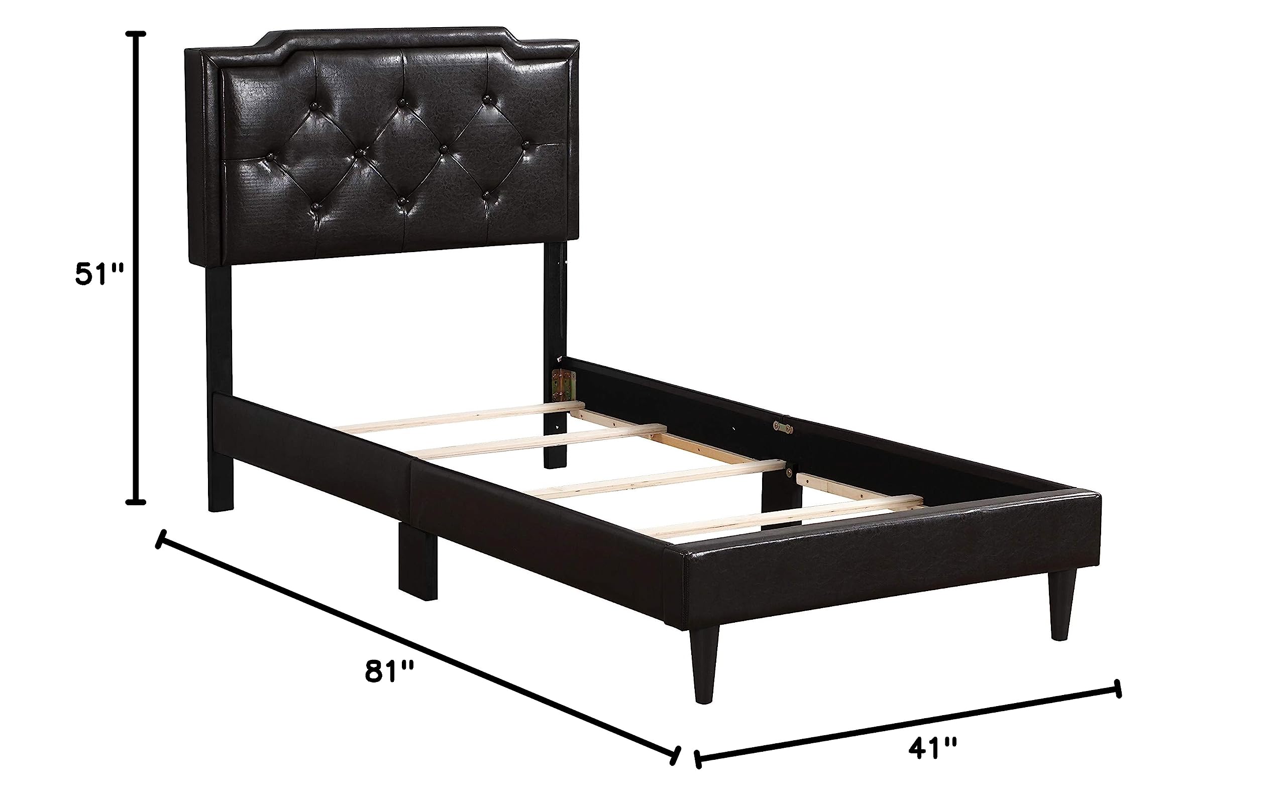 Glory Furniture 1116-TB-UP Twin Size Bed Frame with Storage, Cappuccino Finish - All in One Box - Perfect for Small Spaces, Dorms & Guest Rooms