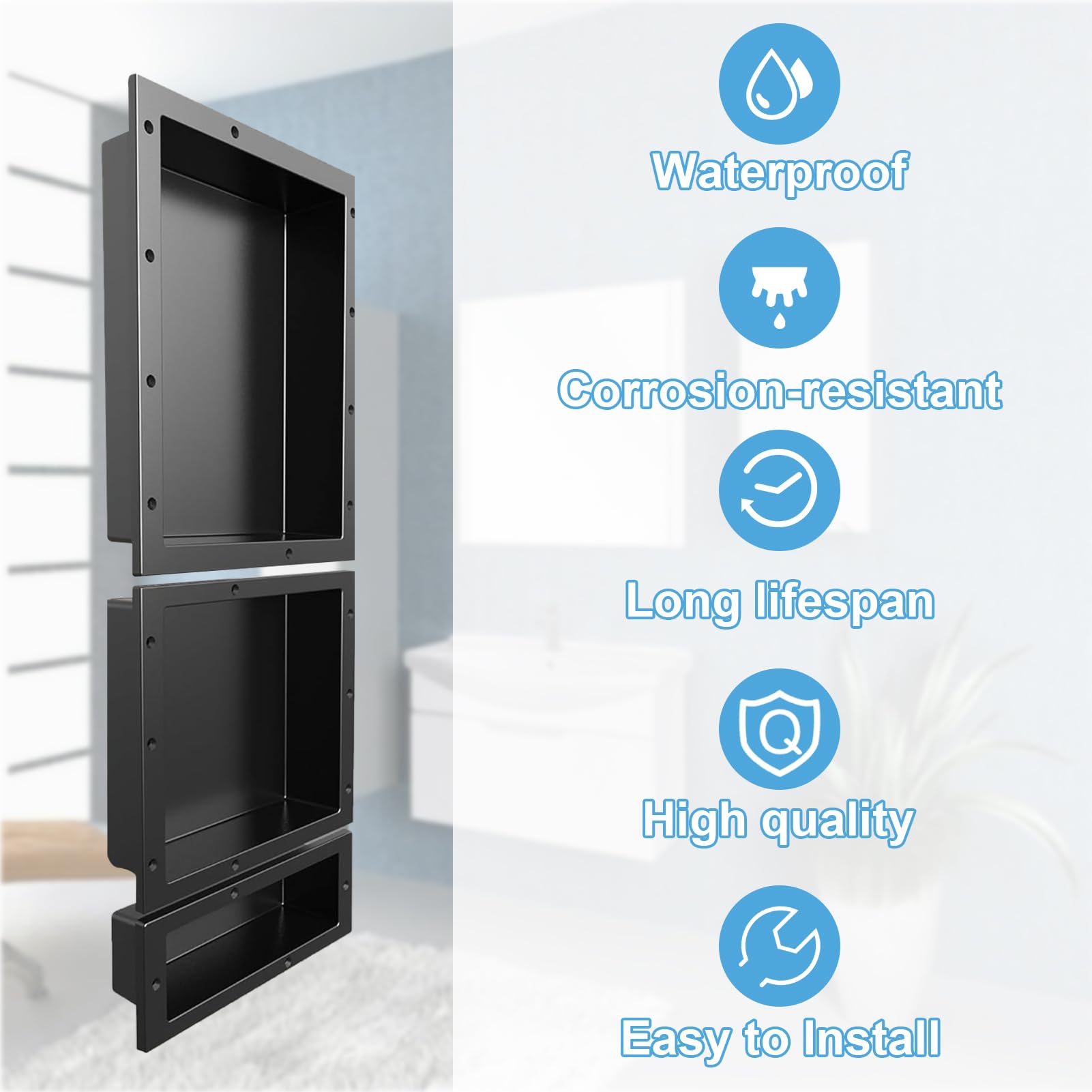 304 Stainless Steel & SCM Shower Niche - 40