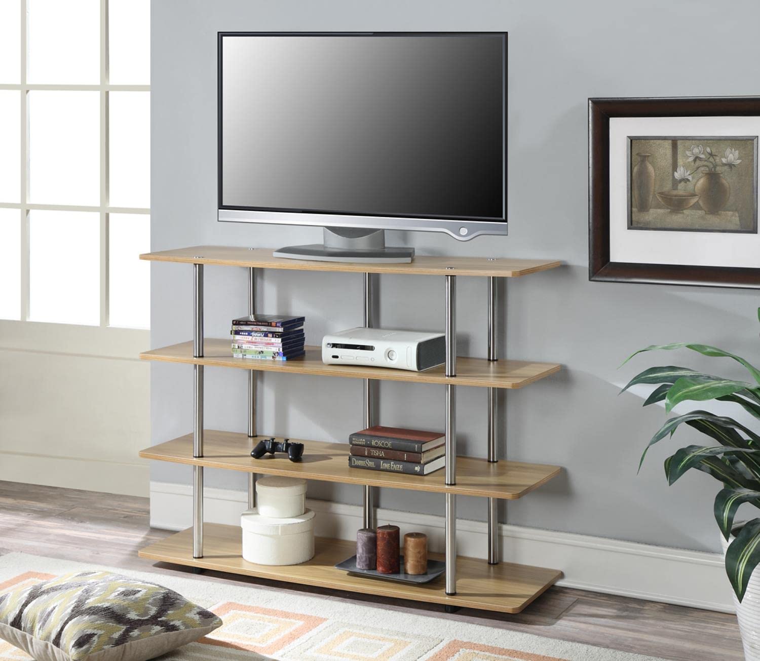 Convenience Concepts Designs2Go No Tools XL Highboy 4-Tier TV Stand 47.25