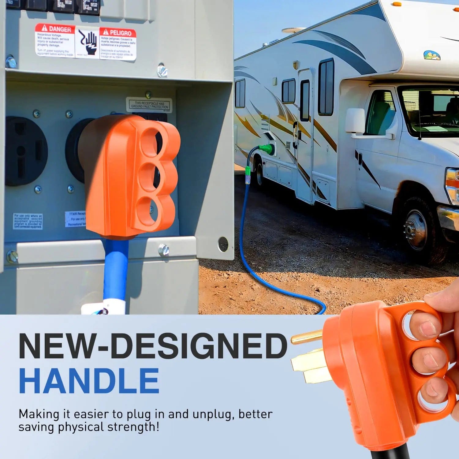 50 Amp RV Replacement Male Plug - Heavy Duty Electrical Connector for Camper, Trailer & Motorhome Power Hookups | Outdoor & Camping Use