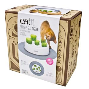 Catit Senses 2.0 Digger Interactive Cat Toy - Fun Puzzle Feeder for Indoor Cats - Stimulate Natural Hunting Instincts - Perfect for Playtime & Mental Enrichment