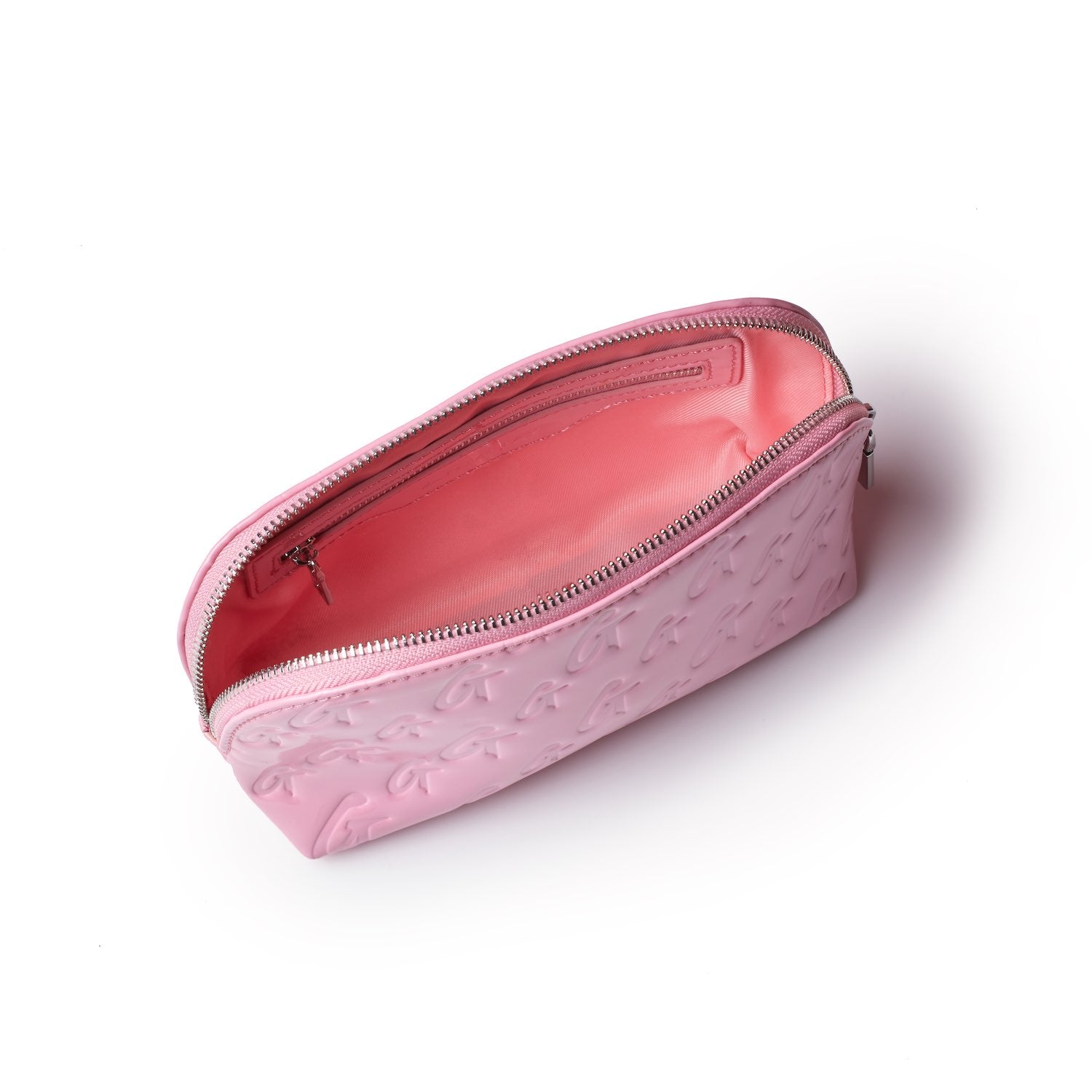 Monogram Cosmetic Pouch with Mirror - Pink | Travel Makeup Bag, Toiletry Organizer for Women & Girls | Perfect for Gym, Vacation & Daily Essentials