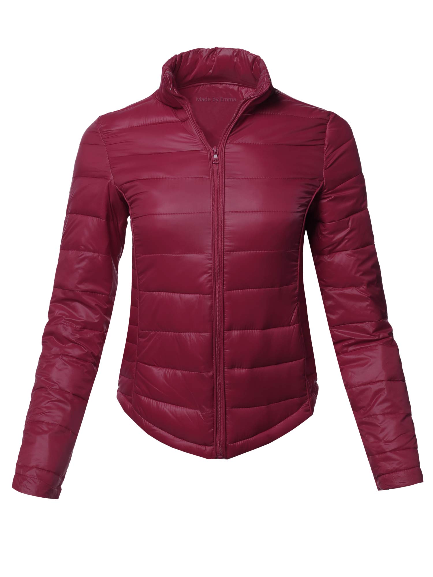 Emma Women's Lightweight Quilted Puffer Jacket - Solid Color Outdoor Sports Coat for Hiking, Running & Casual Wear