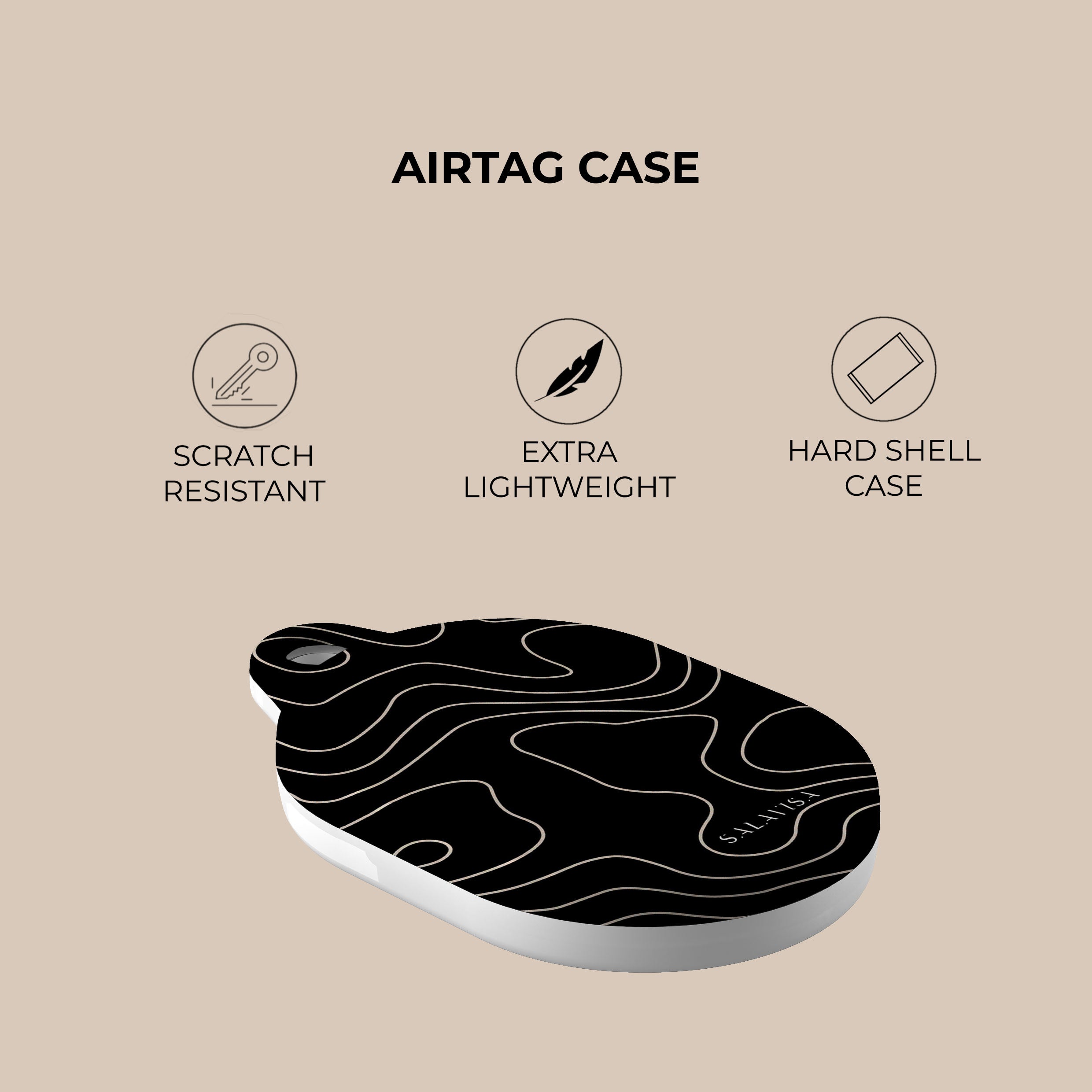 Premium Leather AirTag Holder - Secure & Stylish Keychain for Apple AirTag - Perfect for Keys, Wallets & Bags Tracking