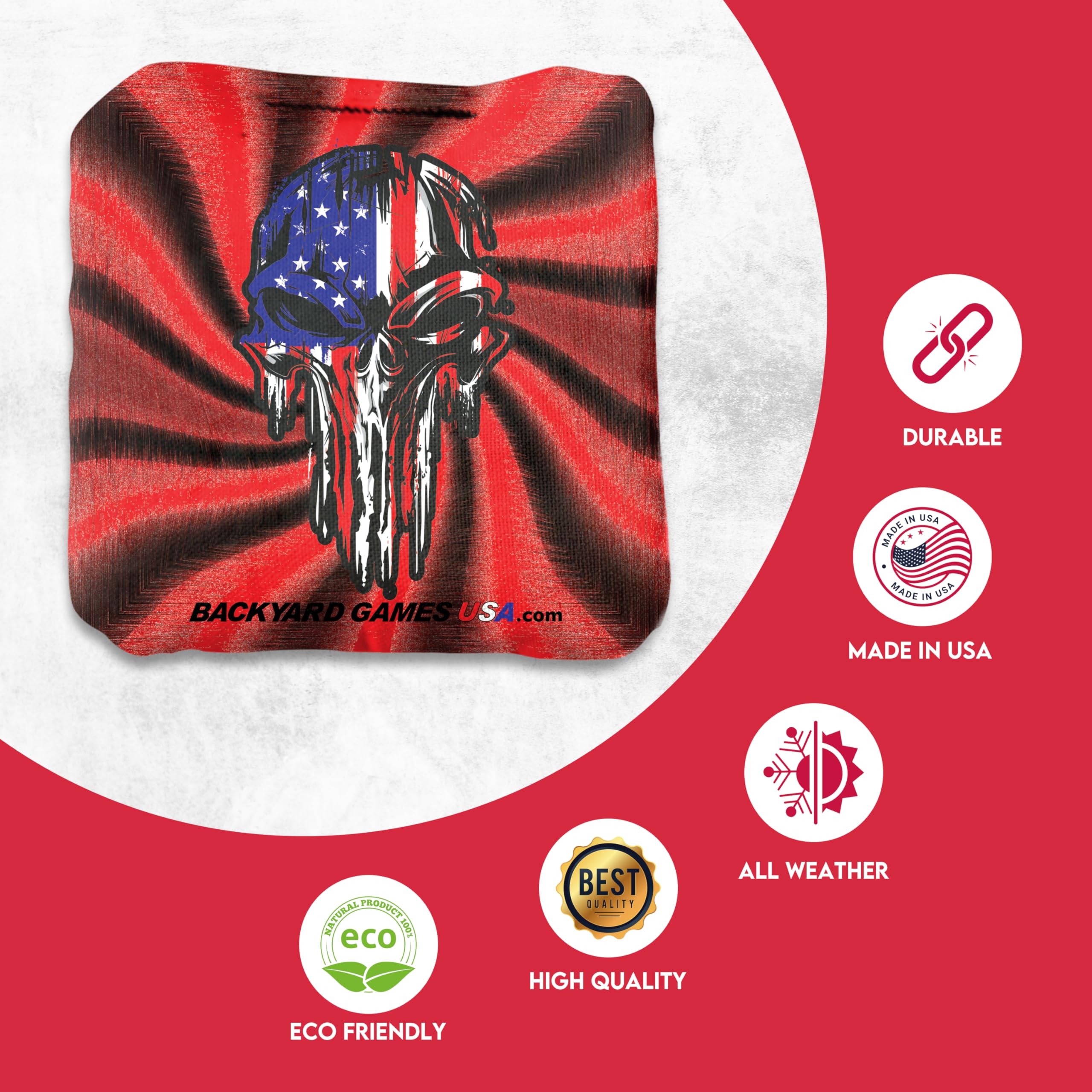 Pro Cornhole Bags Set of 8 - Tournament Regulation Bean Bags for Cornhole Game | Premium Slick & Stick Design | Made in USA | Perfect for Backyard Parties, Tailgating & Outdoor Events