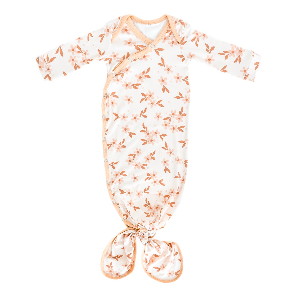 Soft Newborn Knotted Gown - Organic Cotton Baby Sleepwear for Boys & Girls - Perfect for Hospital, Photo Shoots & First Outfits
