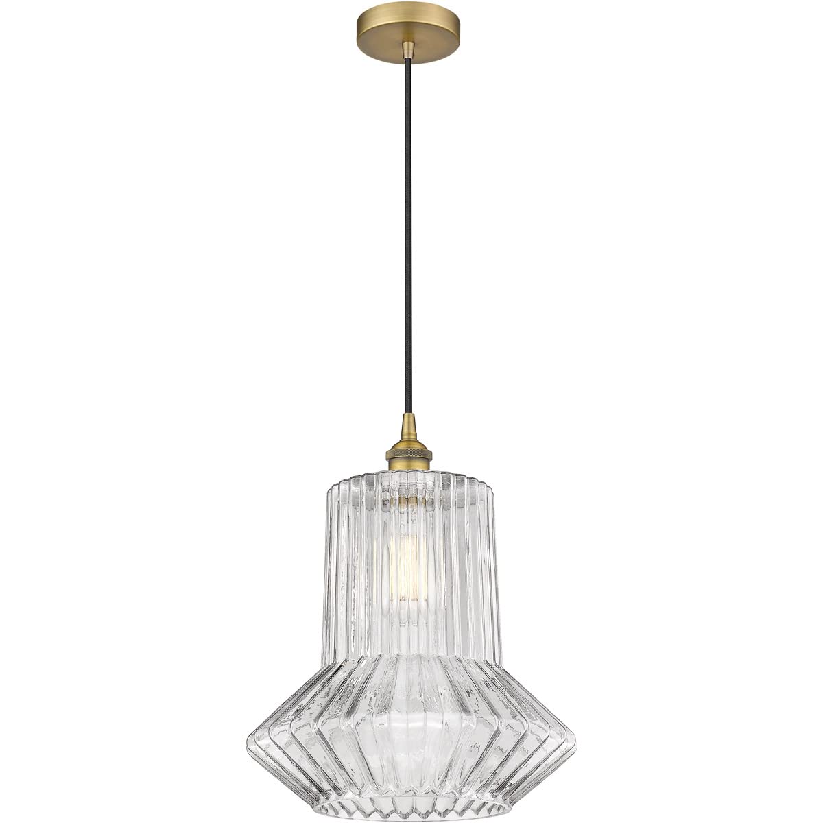Vintage LED Edison Bulb Mini Pendant Light - Brushed Brass Finish, Dimmable Springwater Design for Kitchen Island, Dining Room & Bar Lighting (Model: 616-1P-BB-G212)
