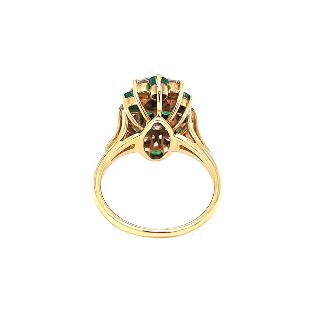 14K Yellow Gold Emerald and Diamond Ring - Vintage Estate Jewelry for Women, Perfect for Engagement, Wedding, Anniversary & Special Occasions