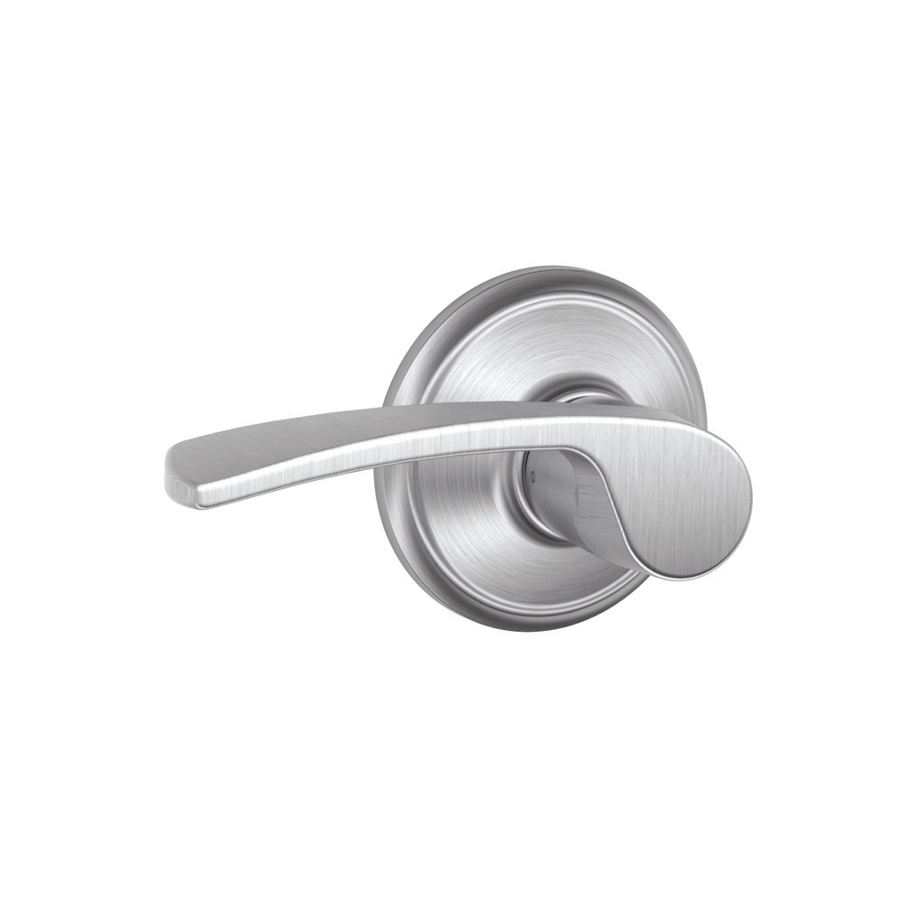 Schlage F10 MER 626 16-080 10-027 Merano Hall and Closet Lever Door Handle - Satin Chrome Finish - Durable Interior Door Hardware for Bedrooms, Bathrooms & Closets