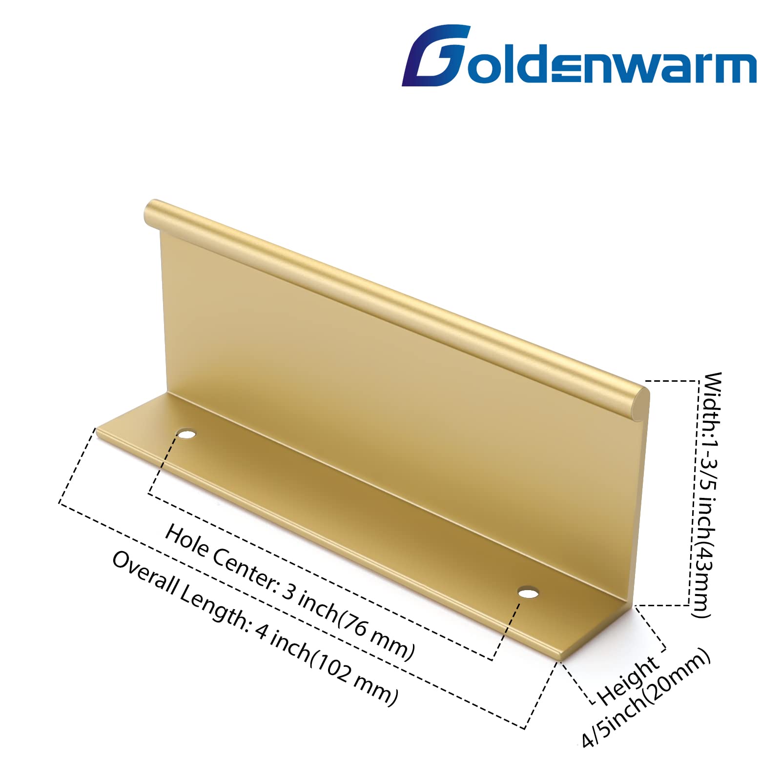 GoldenWarm 25-Pack Gold Drawer Pulls - 3