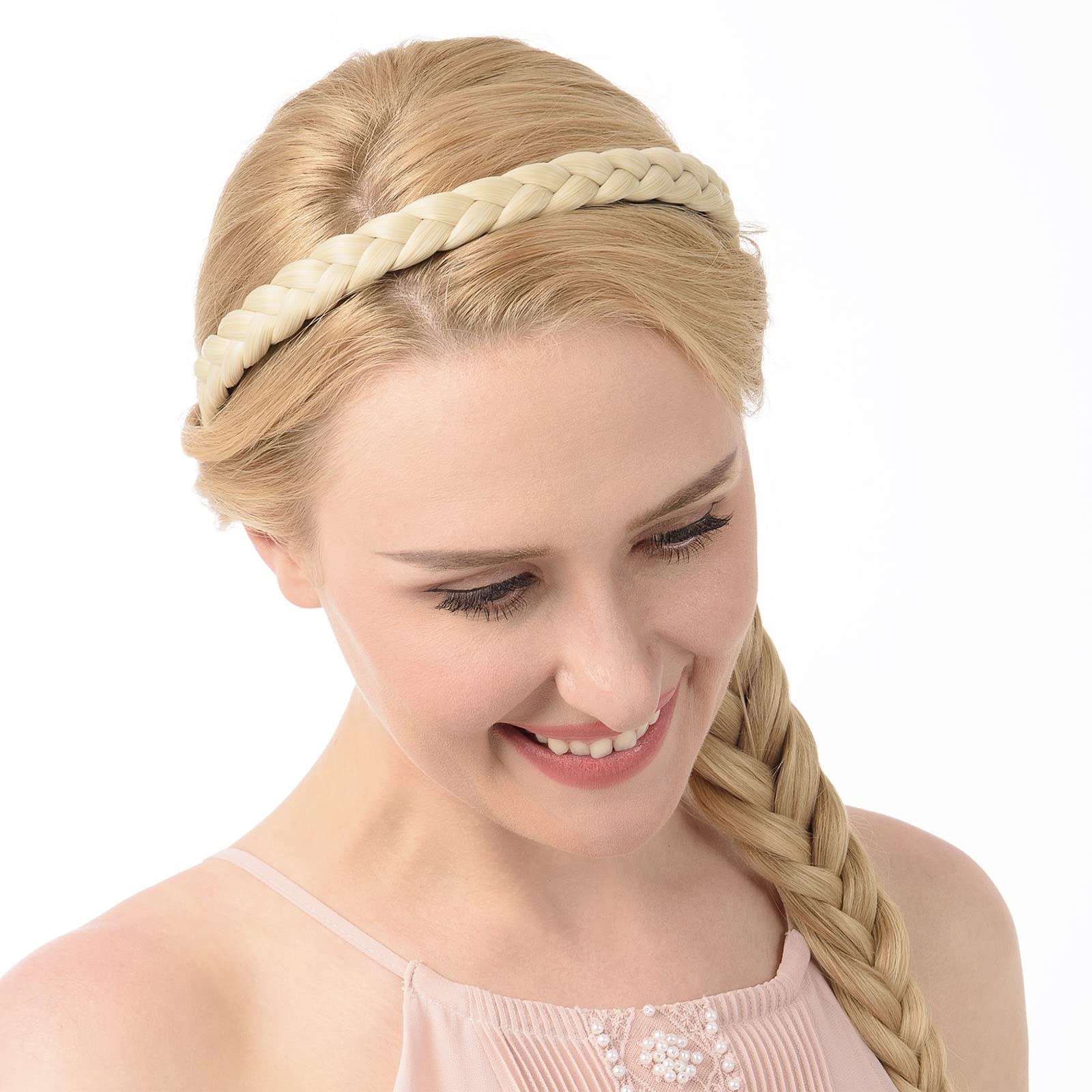 Stylish DIGUAN Synthetic Braided Headband with Teeth - 0.6 Inch Wide Hair Accessory for Women & Girls (Black) | Perfect for Everyday Wear, Parties & Special Occasions