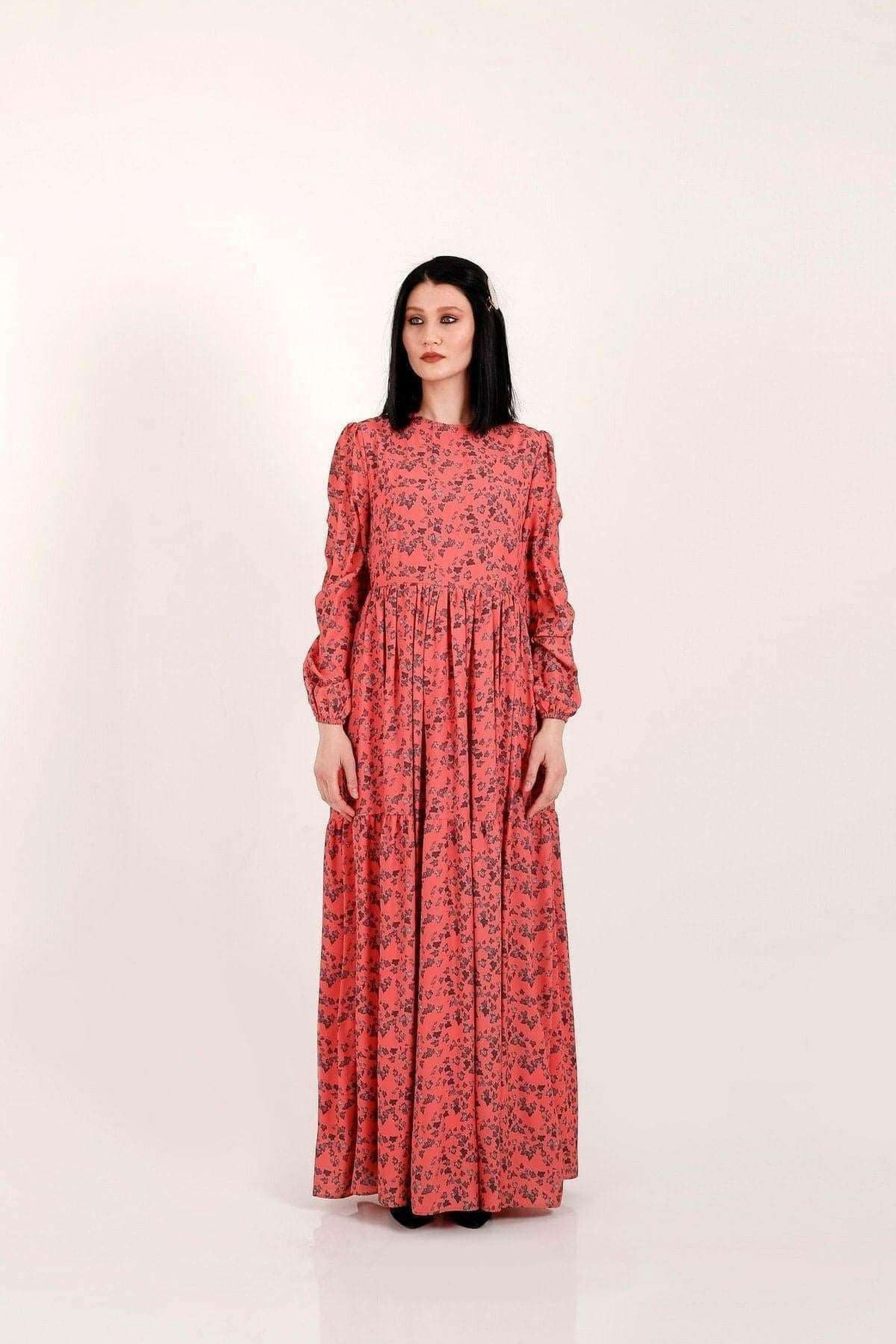 Ellan Women's Long Sleeve Maxi Dress - Flowy Boho Chic Summer Dress for Beach, Vacation & Casual Wear | Plus Size Options Available