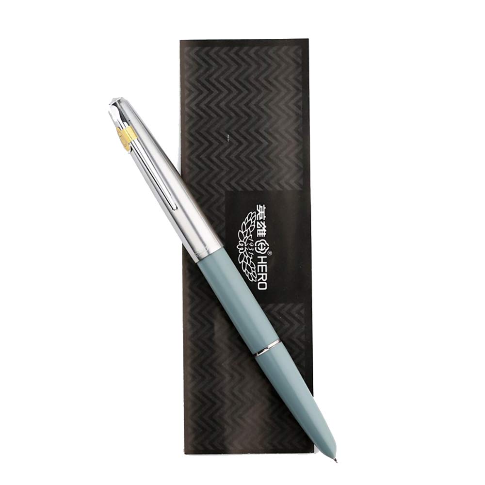 Hero 100 Classic Series 14K Gold Nib Fountain Pen with Gift Box - Lake Blue | Luxury Writing Instrument for Professionals & Collectors | Perfect for Signatures, Calligraphy & Elegant Gifts