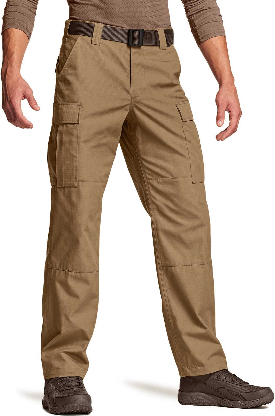 CQR Men's Tactical Cargo Pants - Water Resistant Ripstop Military Pants for Outdoor Hiking, Camping & Work - Durable Combat Pants for Tactical Training, Hunting & Adventure Activities