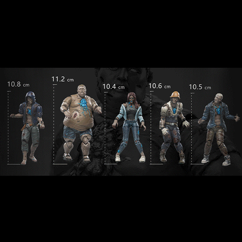 1/18 JOYTOY 3.75 Inch Zombie Action Figure Set (5PCS) - Life After Infected Person Series - Perfect for Horror Collectors, Diorama Displays & Tabletop Gaming Scenes