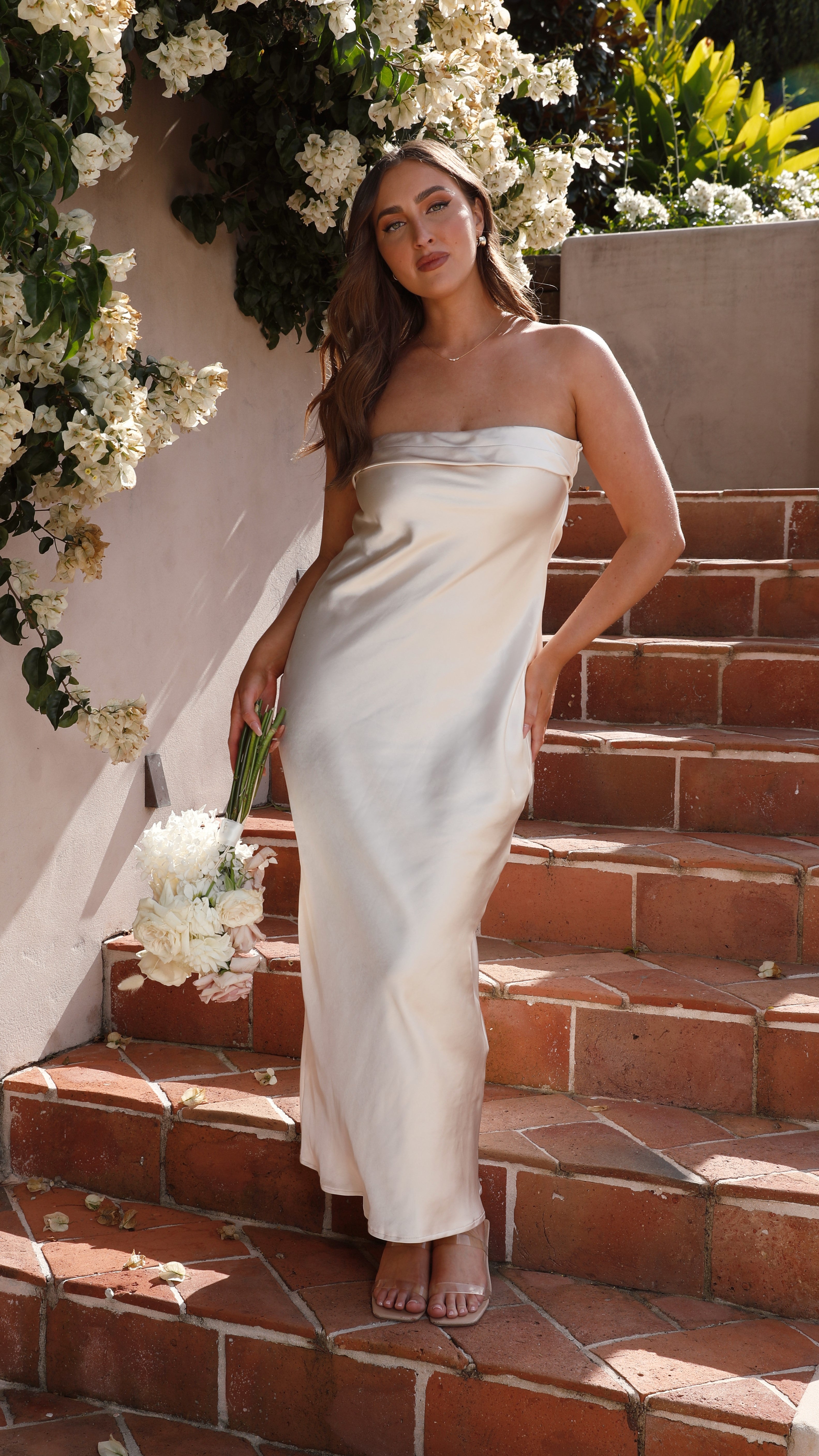 Gisele Maxi Dress - Elegant Champagne Color Long Formal Evening Gown for Women | Perfect for Weddings, Parties & Special Occasions