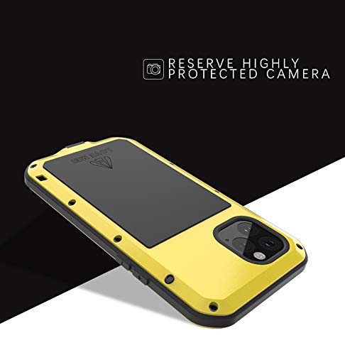 Love Mei Premium Aluminum Metal Armor Case for iPhone 11 Pro Max - Heavy Duty Shockproof & Dirtproof Full Body Protection (Silver) | Perfect for Outdoor Adventures, Construction Work & Extreme Sports
