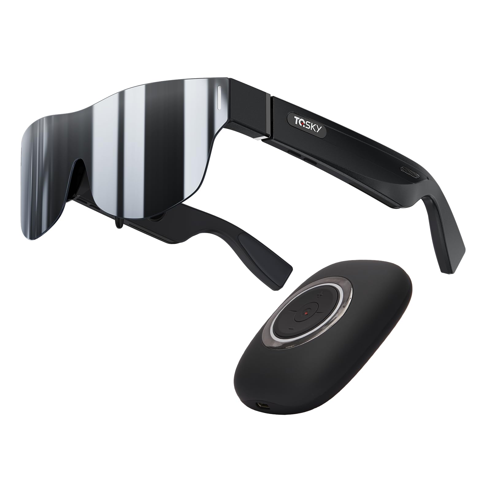 TQSKY T1 AR Smart Glasses with T-Box - 1080P HD Micro-OLED Display, Adjustable Myopia (0 to -600D), Compatible with iPhone Android PC Steam Switch - Perfect for Gaming, Movies & Virtual Workspaces