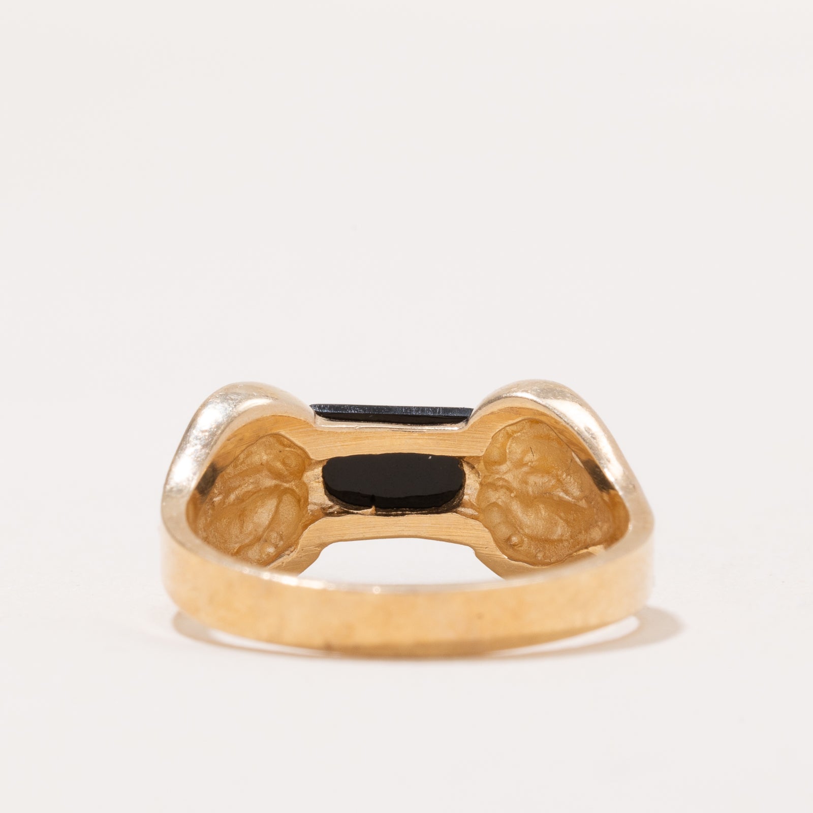 Onyx Grooved Bow Ring - 0.70ct Black Onyx Gemstone Jewelry - Size 6.5 - Elegant Gift for Women - Perfect for Weddings, Parties & Special Occasions