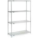 Nexel 4-Tier Stainless Steel Wire Shelving Unit 48