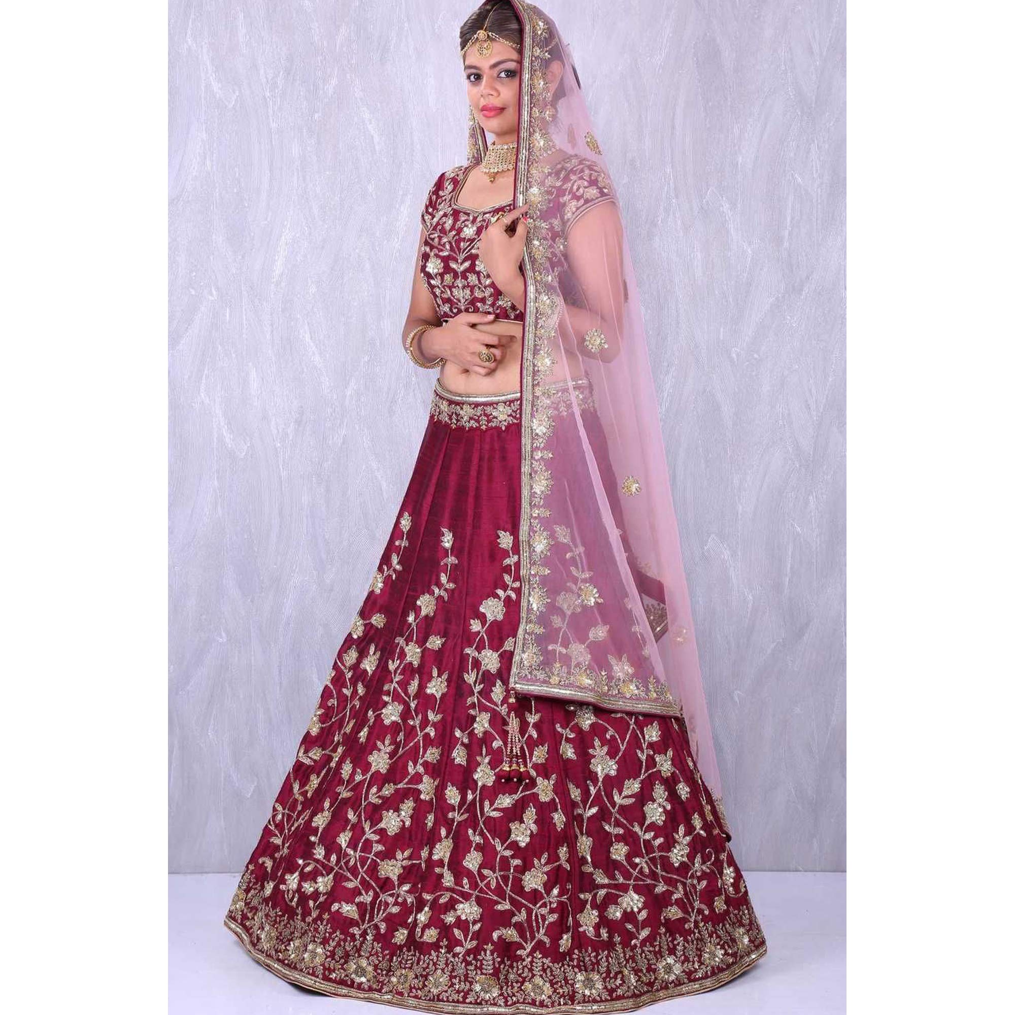 Blue Raw Silk Indian Designer Semi-Stitched Lehenga Choli Set with Dupatta - Elegant Bridal Wedding Outfit for Mehndi, Sangeet & Reception