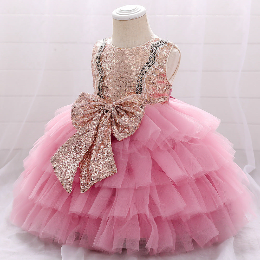 Baby Girl Birthday Party Dress - Toddler Cute Bow Puffy Pageant Princess Gown for Special Occasions | Perfect for Birthday Celebrations, Pageants, and Photo Shoots