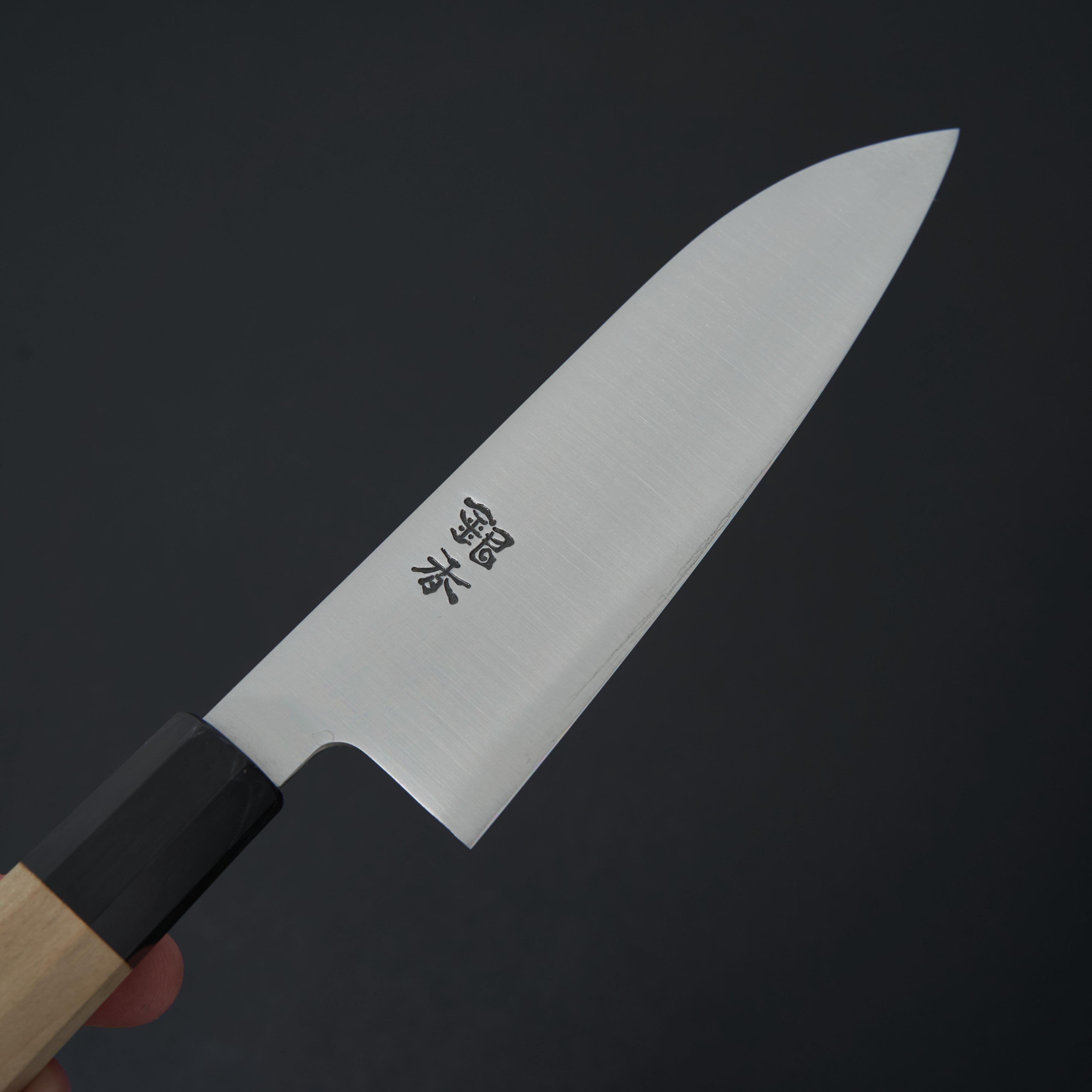 Premium Ashi Ginga White #2 Santoku Knife 165mm - Japanese High Carbon Steel Kitchen Knife for Professional Chefs & Home Cooking, Perfect for Slicing, Dicing & Mincing Vegetables, Meat & Fish