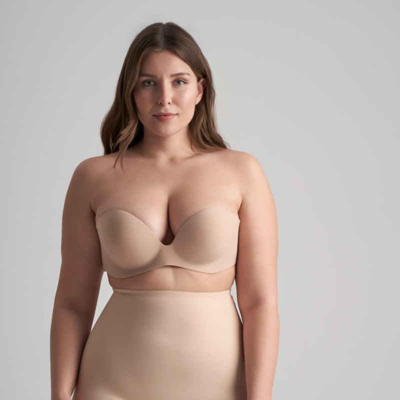 Bye Bra Gala Bra - Comfortable Strapless Invisible Bra for Women, Beige - Perfect for Weddings, Parties, and Everyday Wear