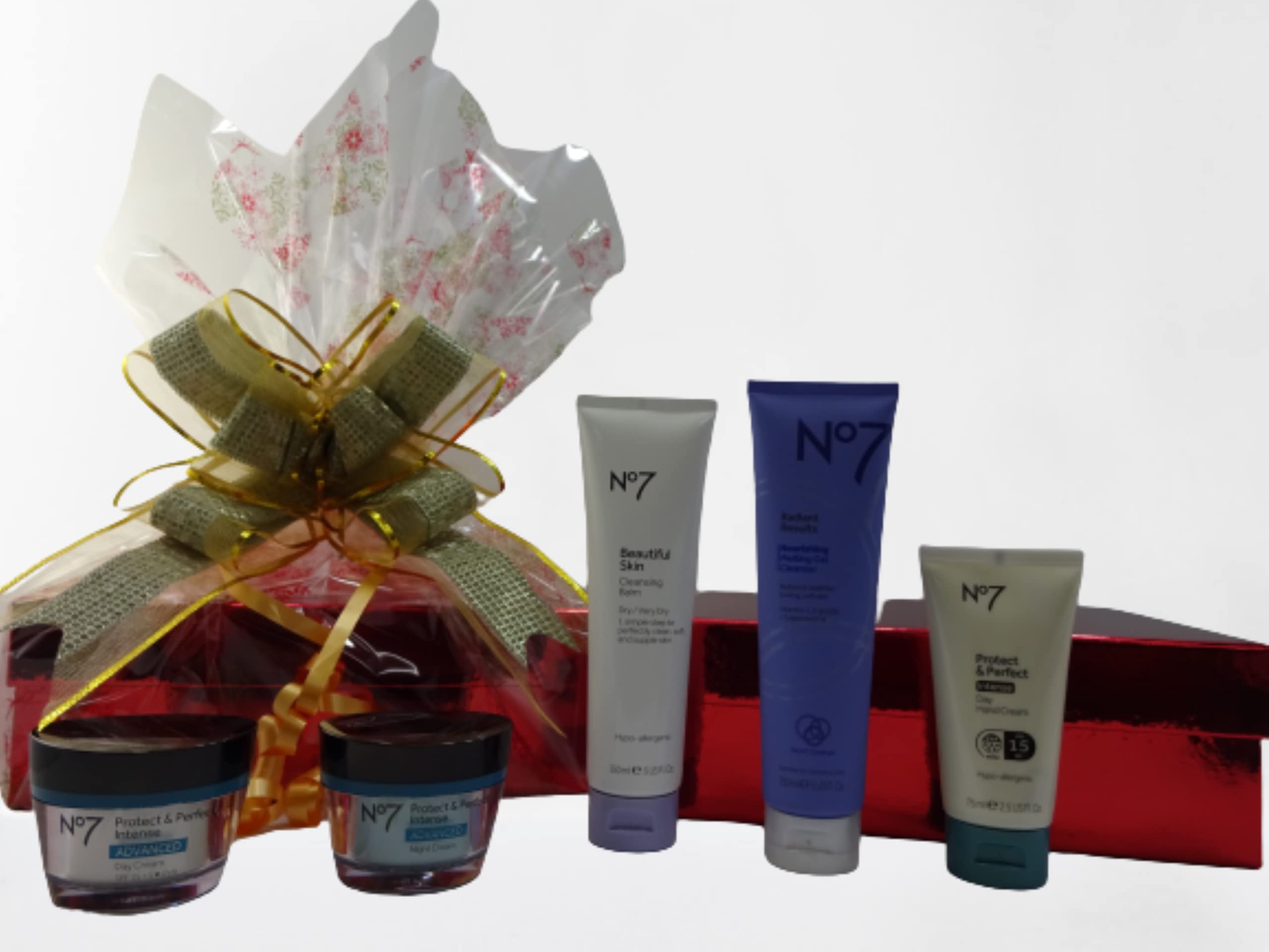 Glory Cosmetics No7 Protect & Perfect Intense Skincare Gift Set - Anti-Aging Cream, Serum & Eye Cream - Luxury Beauty Hamper for Women - Perfect for Birthday, Anniversary & Mother's Day Gifts