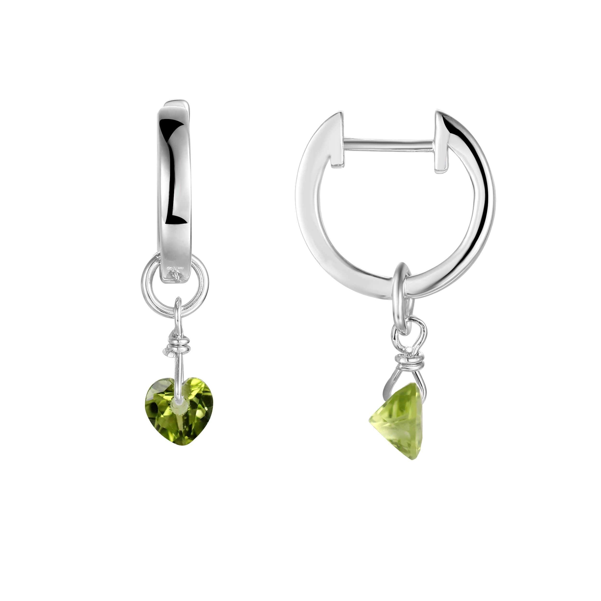 Peridot Heart Earrings for Women - 14K Gold Plated Dainty Stud Earrings - Perfect Gift for Valentine's Day, Anniversary & Birthday - Elegant Jewelry for Everyday Wear & Special Occasions