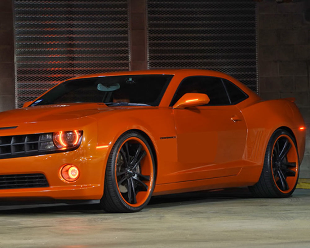 2010-2015 Chevy Camaro Clear Lens LED Side Marker Lights - Amber Front & Red Rear - Durable Replacement for Enhanced Visibility (Perfect for Night Driving & Custom Car Modifications)
