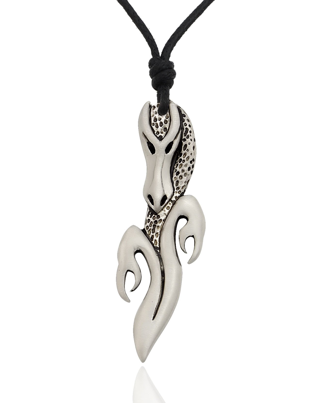 Trendy Dragon Silver Pewter Charm Necklace Pendant - Handmade Jewelry for Women - Perfect for Gifts, Cosplay & Fantasy Lovers