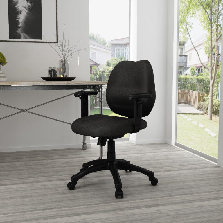 Boss Mid Back Task Chair with Adjustable Arms - Ergonomic Office Chair for Home & Work - Black (Model B1014) | Perfect for Long Hours at Desk, Computer Work & Conference Rooms