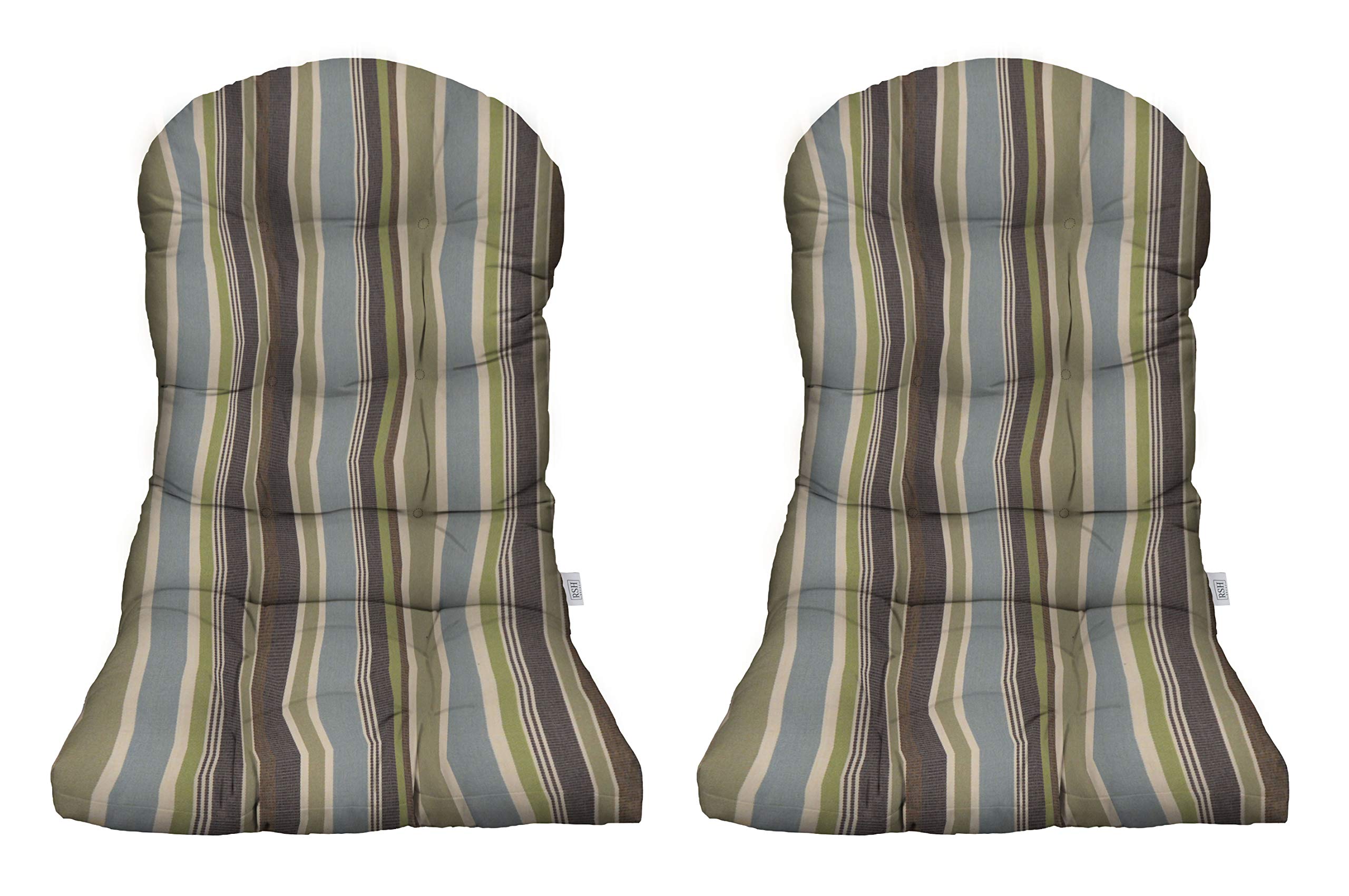 RSH DECOR: Sunbrella Tufted Adirondack Chair Cushions Set of 2 - Waterproof & Fade-Resistant Outdoor Patio Furniture Cushions (42.5” x 21”) in Brannon Whisper - Perfect for Poolside Lounging, Deck Relaxation & Garden Seating
