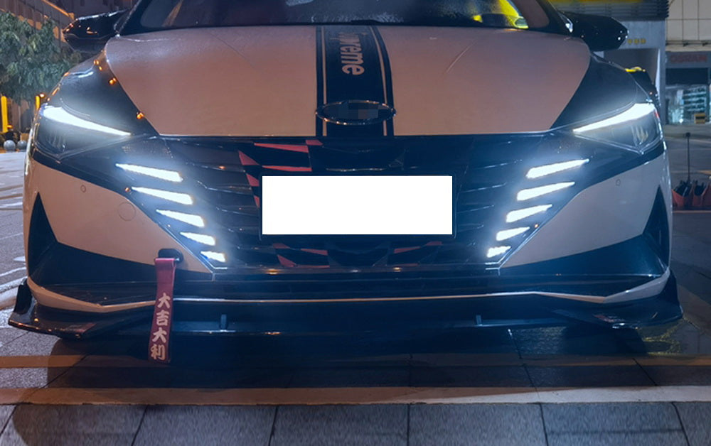 2021-2023 Hyundai Elantra Front Grille Mount Switchback LED DRL Daytime Running Lights - Bright White/Amber Turn Signal for Enhanced Visibility & Style | Perfect for Night Driving & Custom Car Mods