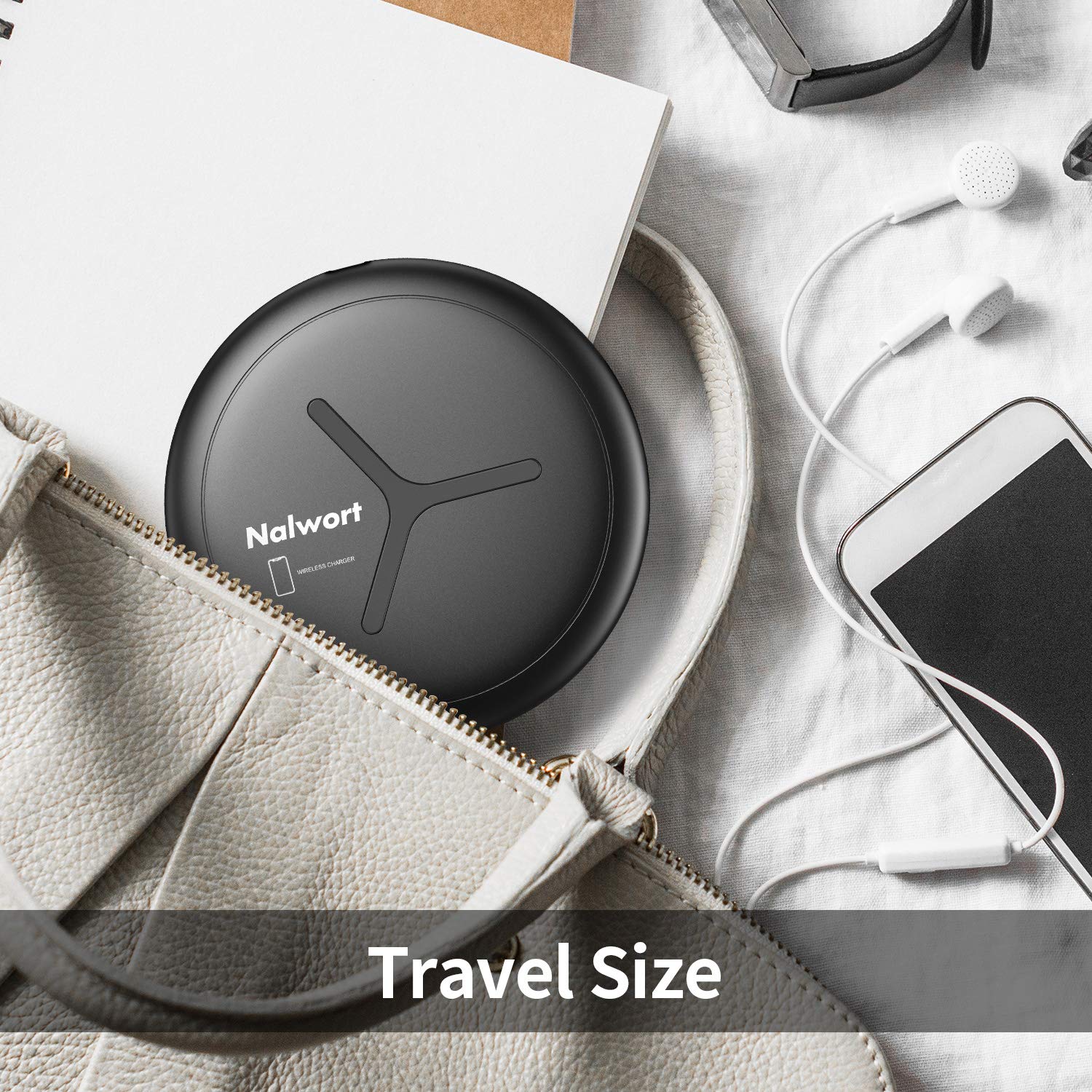 Nalwort 2-in-1 Wireless Charger Stand for iPhone 15/14/13/12/11, Apple Watch 6/SE/5/4/3/2/1 & AirPods - Qi Fast Charging Station (No Adapter Included) | Perfect for Bedside, Office & Travel Charging