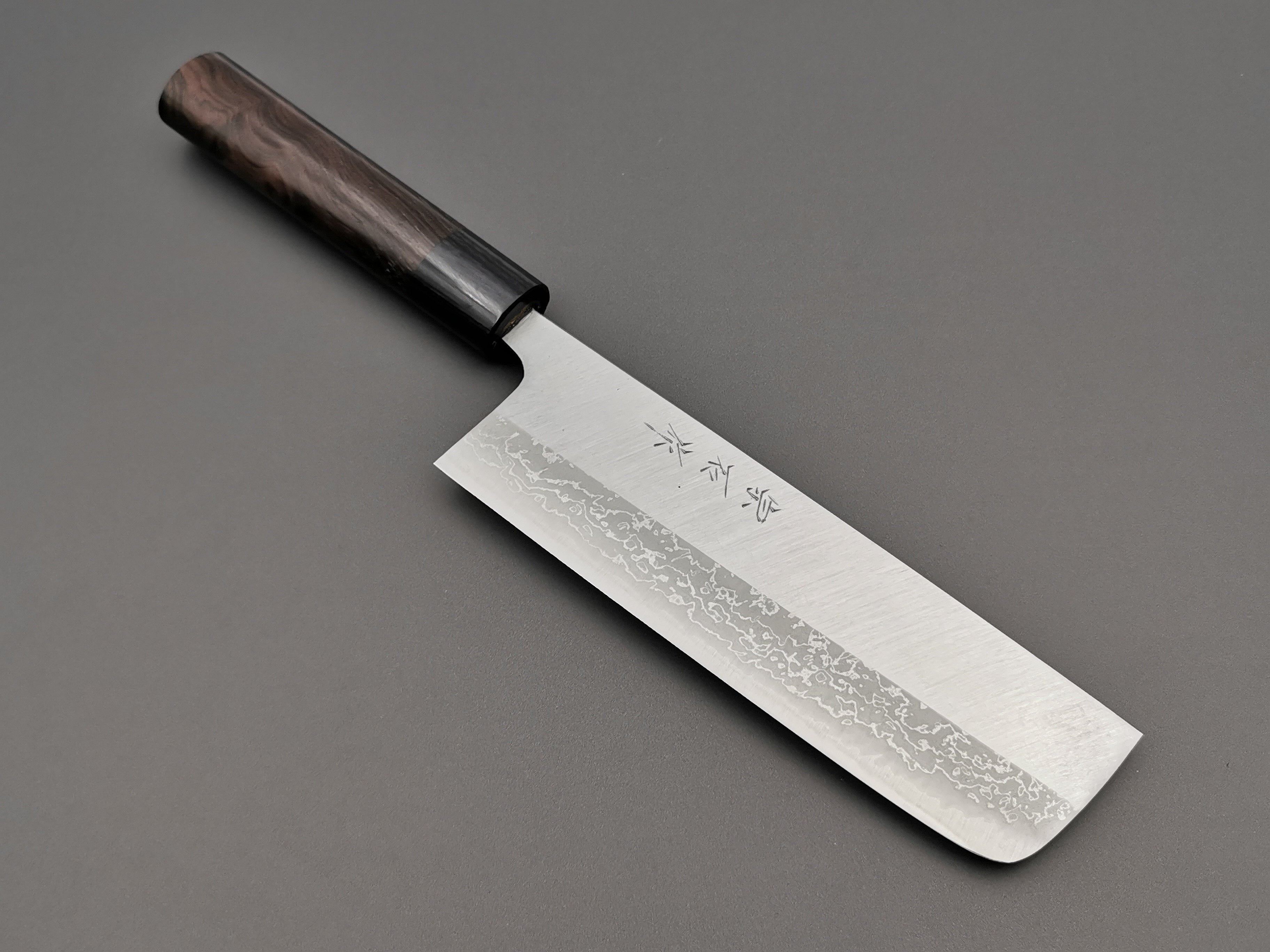Premium Muneishi Aogami Stainless Clad Damascus Nakiri Knife - Japanese Vegetable Knife for Professional Chefs & Home Cooking - Perfect for Slicing, Dicing & Chopping Vegetables