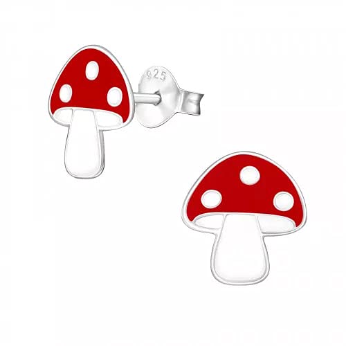925 Sterling Silver Mushroom Earrings - Elegant & Dainty Jewelry for Women, Nature-Inspired Accessories for Casual Wear, Parties & Gifts